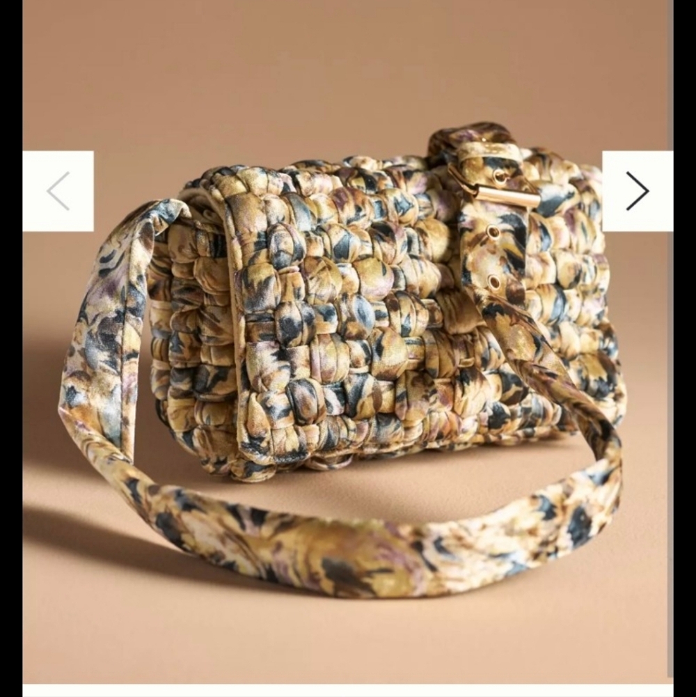 Stunning Anthropologie Daily Practice Velvet Weave Purse